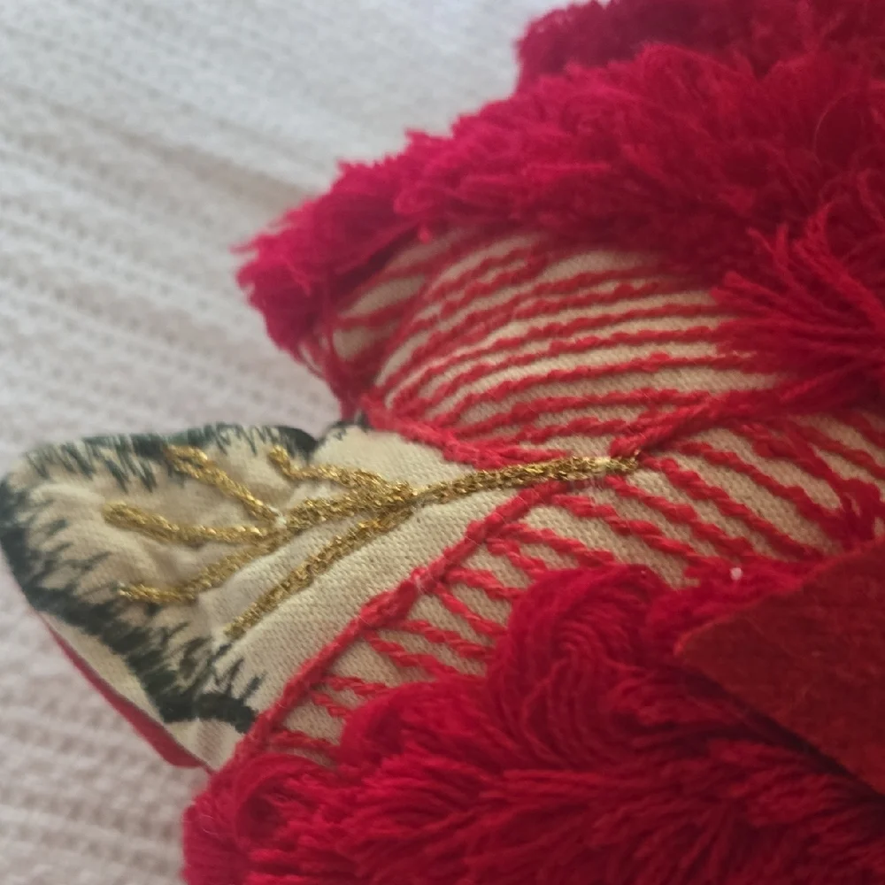 Holiday Time Red and Gold Poinsettia Two Pillow